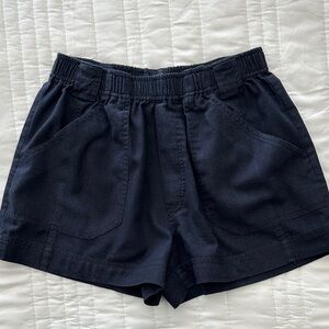 Women's Navy Blue Linen Shorts